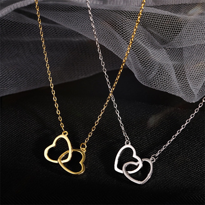 Vòng cổ Bạc 925 Mặt Trái Tim Đính Đá Zircon Đơn Giản Thời Trang Cho Nữ