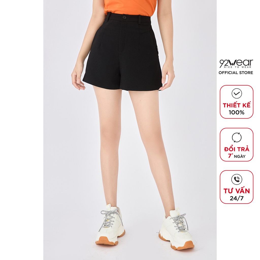 Quần short nữ 92WEAR sooc ngắn ống rộng thoải mái SVA1456