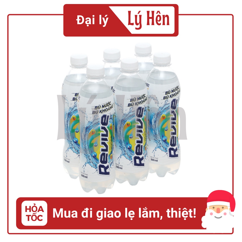 Lốc 6 Chai Nước Uống Giải Khát Bù Khoáng Isotonic Revive Energy Drink Chai Nhựa PEP 500ml Date Luôn Mới