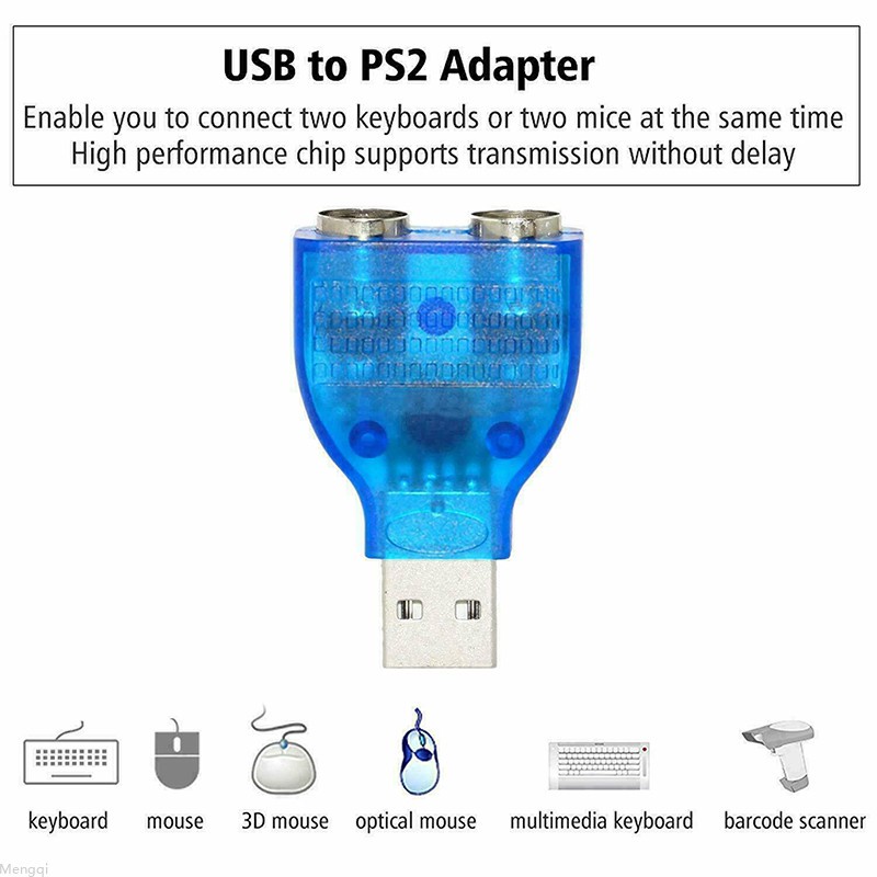 Đầu Chuyển Đổi Usb 2.0 Male Sang 2 Port Ps2 Female Cho Bàn Phím Và Chuột