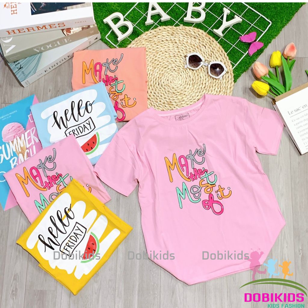 [27-35kg] Áo Thun Bé Gái Thun Cotton SG Loại 1 Chuẩn Hàng Đẹp Mềm Co Giãn Dày Dặn.