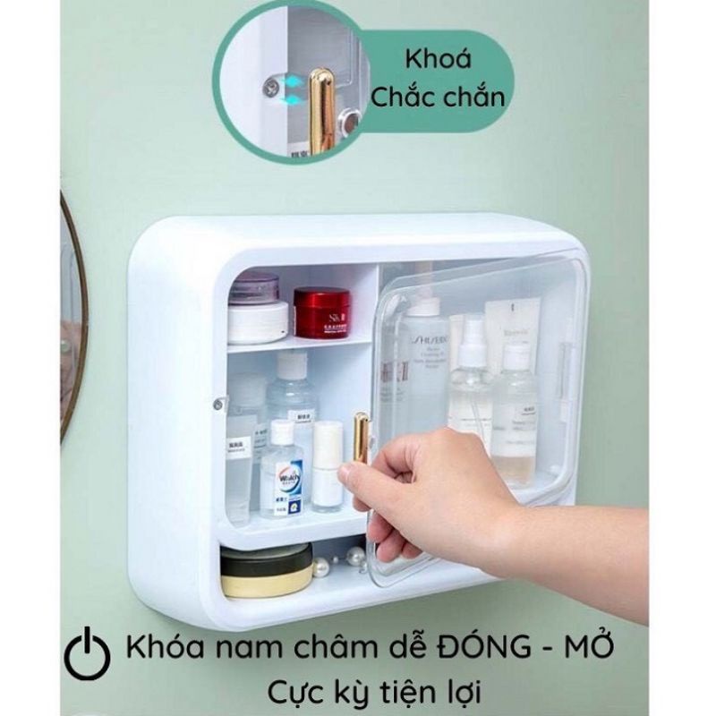 kệ đựng mỹ phẩm treo tường, kiêm tủ thuốc gia đình