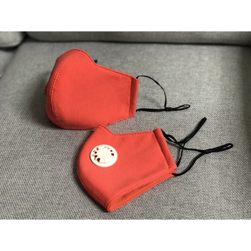 10 cái khẩu trang màu hồng cam có van thở 1 chiều