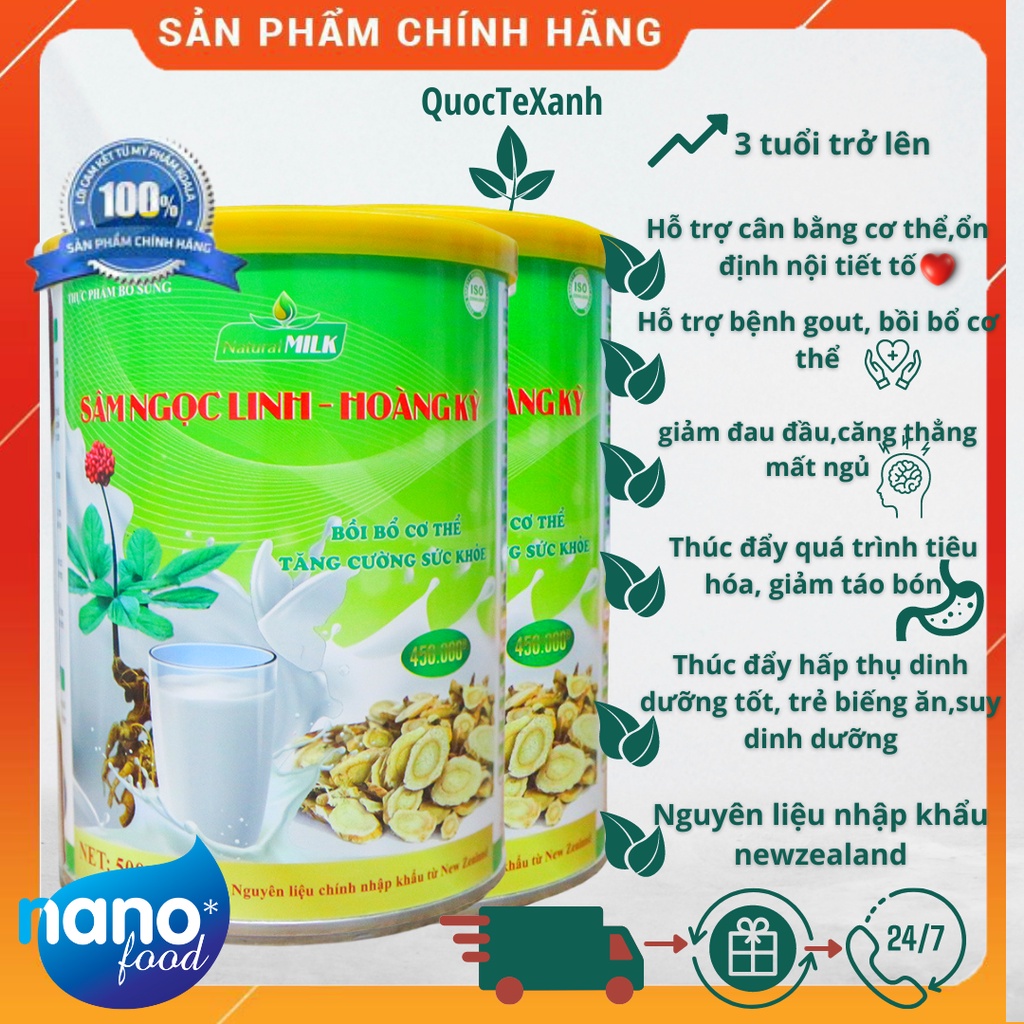 Sữa sâm ngọc linh hoàng kỳ 500g