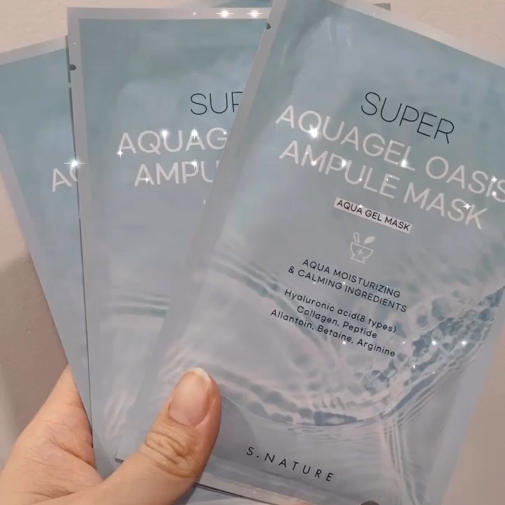 Mặt Nạ Cấp ẩm phục hồi Dưỡng Da mềm mịn căng bóng S.nature Super Aquagel Oasis Ampule Mask
