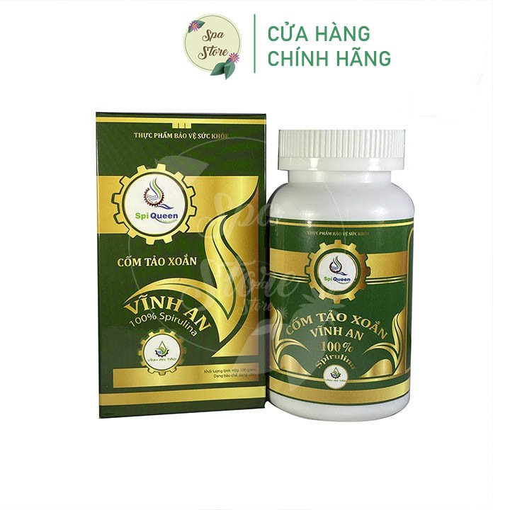 Cốm Tảo Xoắn Spirulina Vĩnh An Dành Cho Spa Cấy Bút Phi Kim Kết Hợp Vitamin C Làm Đẹp Trẻ Hoá Mịn Da Hộp 100G Việt Nam