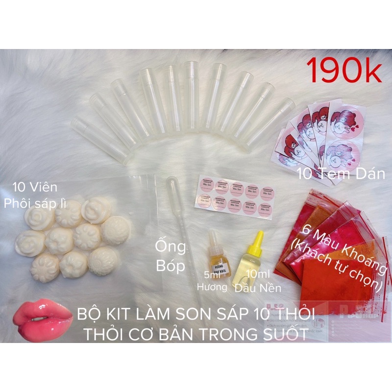 BỘ KIT LÀM SON SÁP CƠ BẢN HANDMADE.