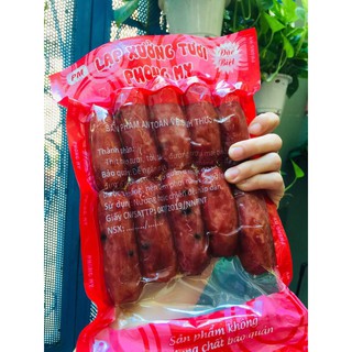 500g lạp xưởng tươi thịt nạc 90%, không quá ngọt và có hạt tiêu