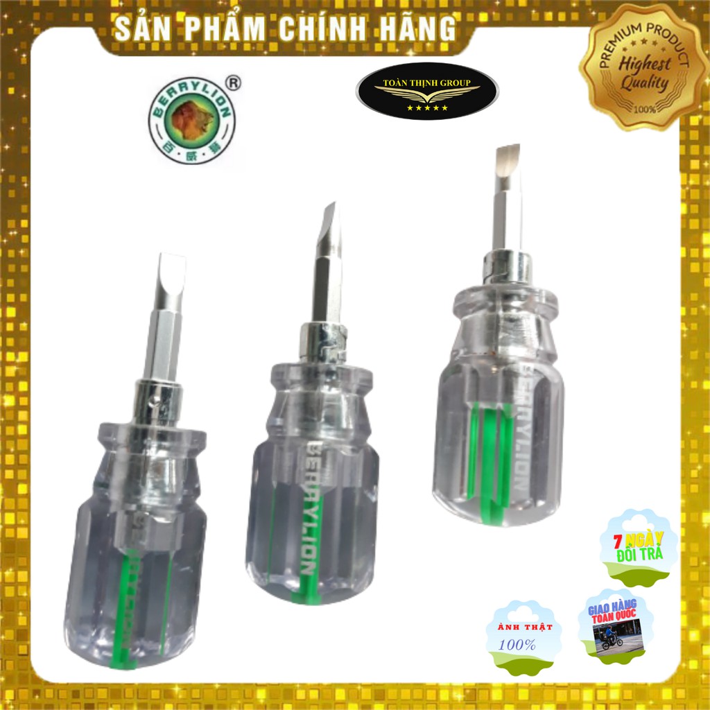 Tô Vít 2 Đầu Sọc Ngắn Berrylion  Chính Hãng - Tua Vít 2 Đầu, Chất Liệu Thép Chống Rỉ Bền Chắc