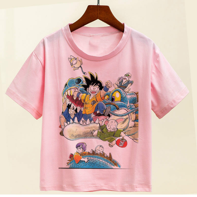 Áo Thun Cotton + Polyester In Hoạt Hình Dragon Ball Thời Trang Mùa Hè Cho Bé