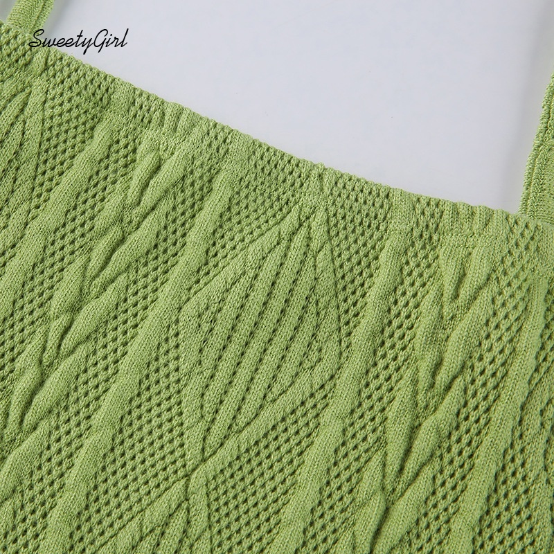 Đầm Dệt Kim Mini Hai Dây Ôm Dáng Màu Trơn Thời Trang Đường Phố Cho Nữ