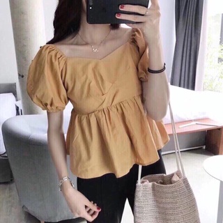 Áo voan kiểu tay phồng form baby doll