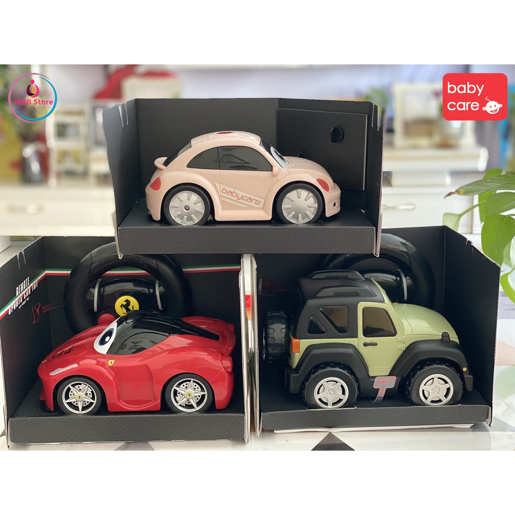 Xe Ô Tô Điều Khiển - BabyCare Jeep, Ferrari, Beetle, Volvo Tay Lái Trọng Lực, Cảm Biến Tự Chuyển Hướng