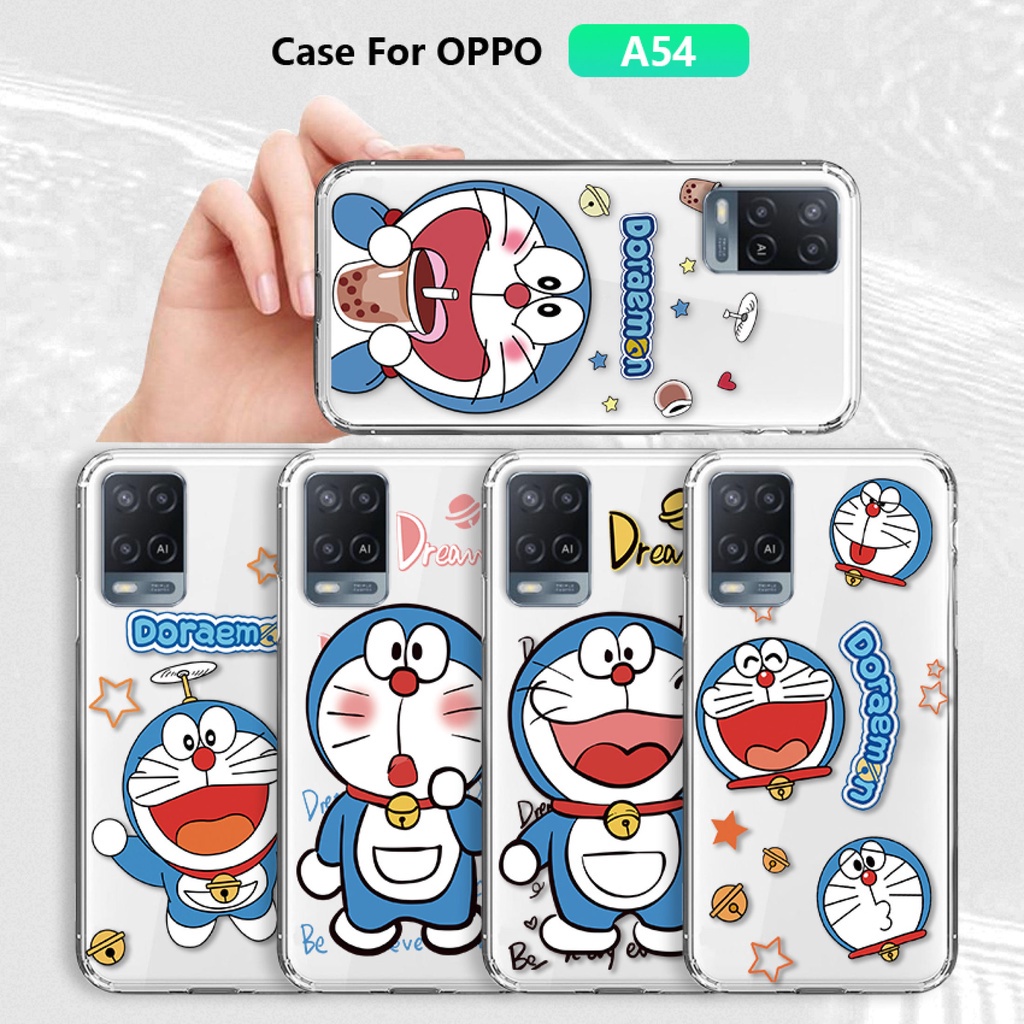 Ốp lưng Oppo A54 dẻo silicon in hình doraemon dễ thương