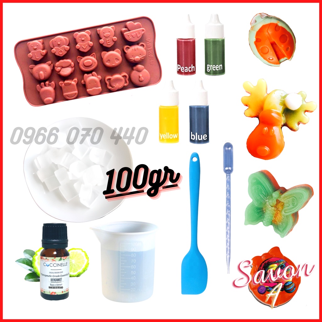 BỘ KIT LÀM XÀ PHÒNG THỦ CÔNG - SET LÀM XÀ PHÒNG HANDMADE DIY-  01 BỘ 10 MÓN ĐẦY ĐỦ NGUYÊN LIỆU DỤNG CỤ - SOAP MAKING KIT