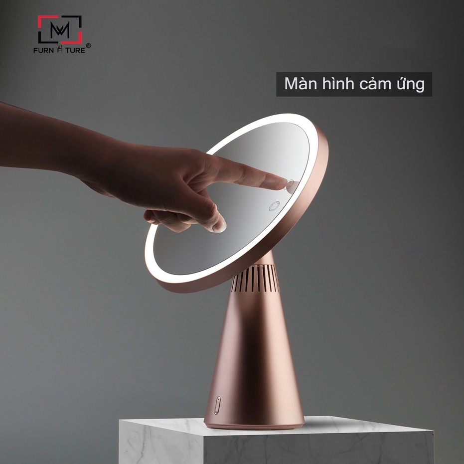Gương led trang điểm thông minh màu hồng thương hiệu MW FURNITURE