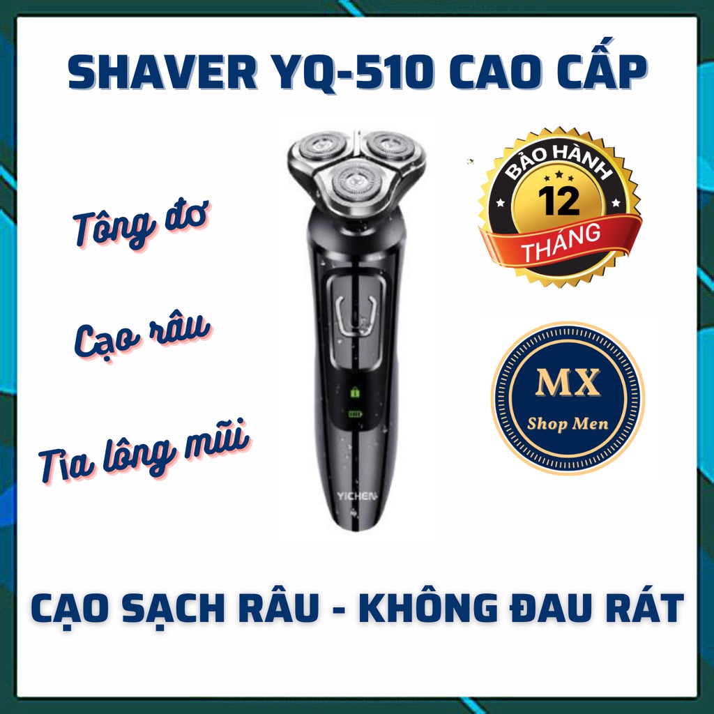 Máy cạo râu cao cấp SHAVER YQ510 chính hãng máy cạo thông minh đa năng cạo nhanh gấp 5 lần máy cạo thông thường (bảo hàn