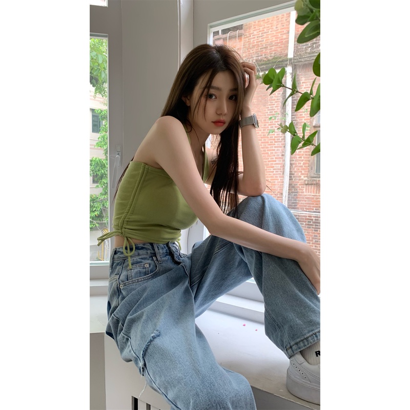 Áo Cổ Yếm Dây Rút Ôm Dáng Ngọt Ngào Và Gợi Cảm Cho Nữ