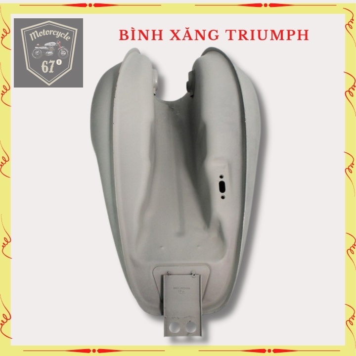 Bình xăng Trium, thùng xăng lớn độ xe Classic cafe racer , 67.. dung tích hơn 9 lít, bả sẵn matit, chỉ việc sơn