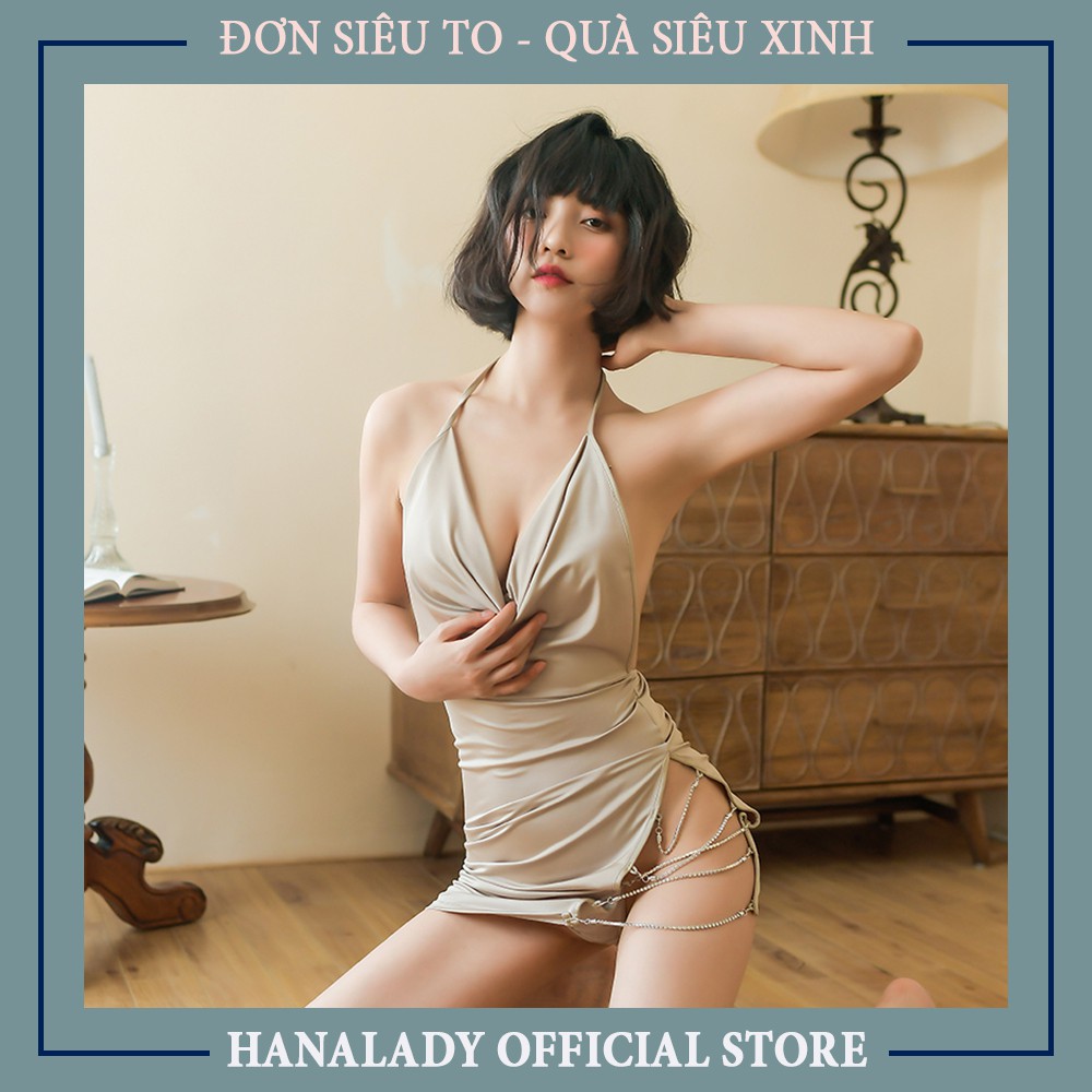 Váy ngủ sexy -Váy nữ chất liệu thun lạnh mềm mịn xẻ đùi quyến rũ thu hút đem đến sự tự tin trong không gian phòng ngủ