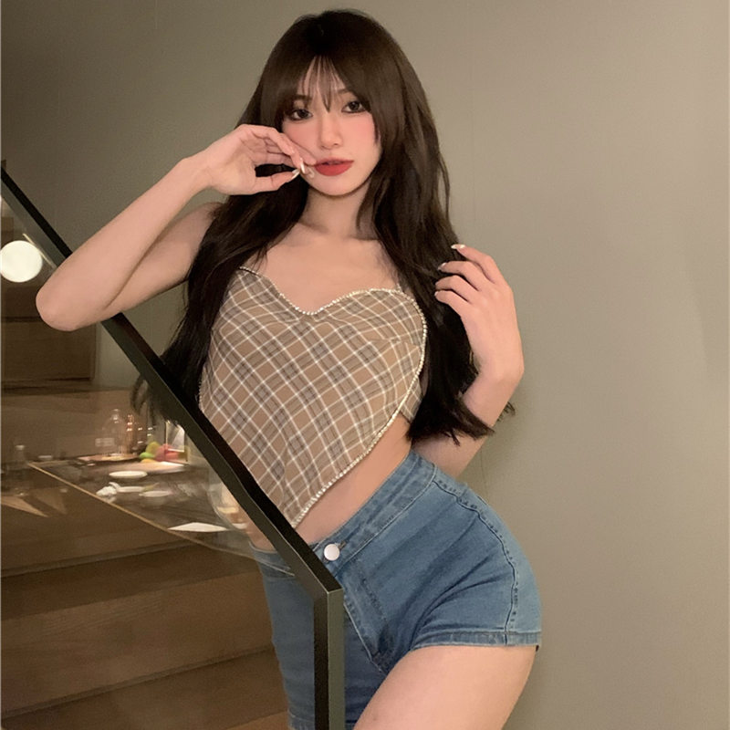 Áo Croptop Kẻ Sọc Thiết Kế Lệch Tà Cá Tính Cho Nữ