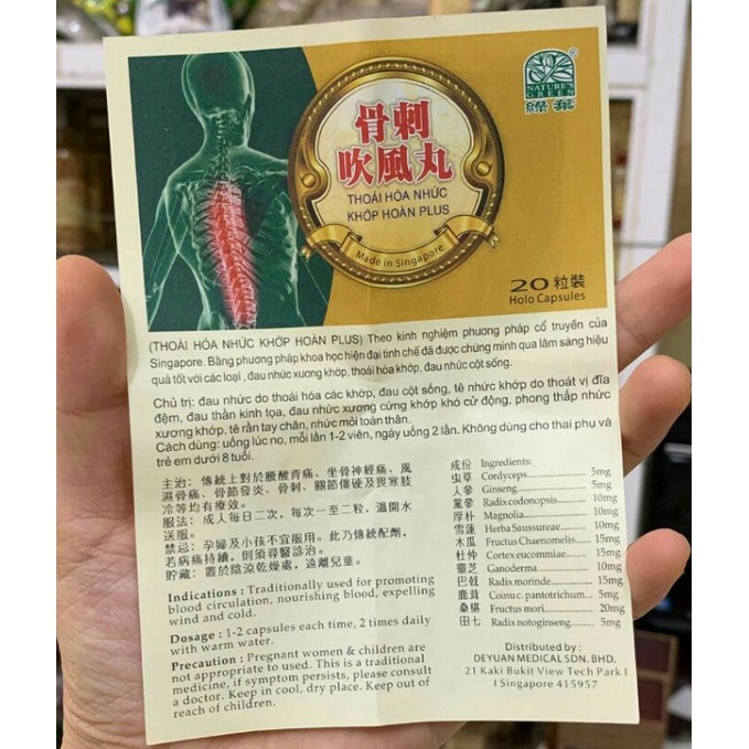 Thoái Hóa Nhức Khớp Hoàn Plus Singapore