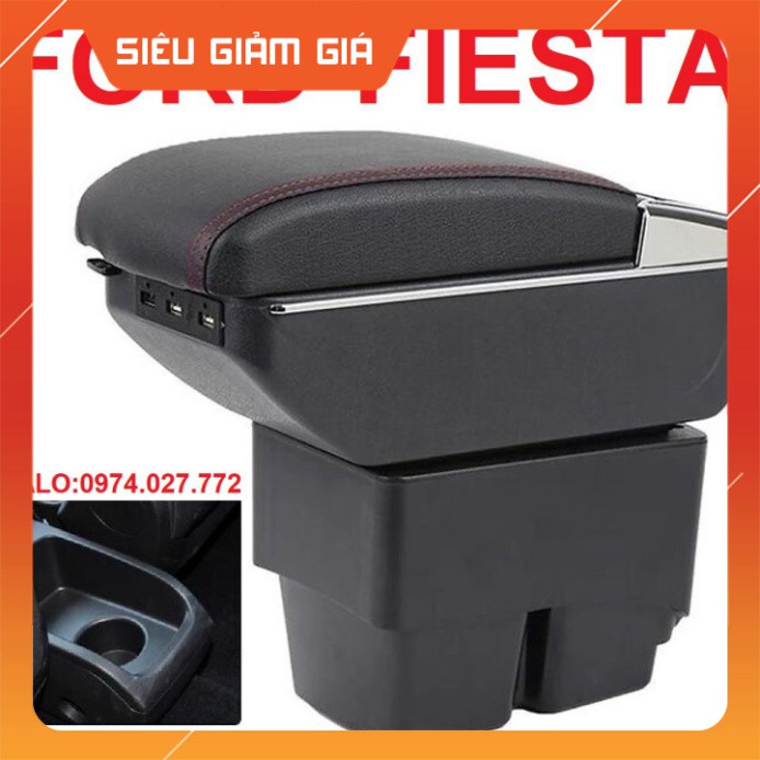 Hộp tỳ tay xe ô tô FORD FIESTA - 7 CỔNG USB - NHIỀU MÀU Hàng Cao Cấp