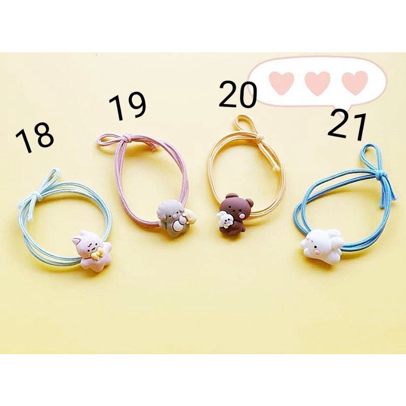 Dây cột tóc cao su co giãn hình thú, trái cây dễ thương ngọt ngào dành cho nữ