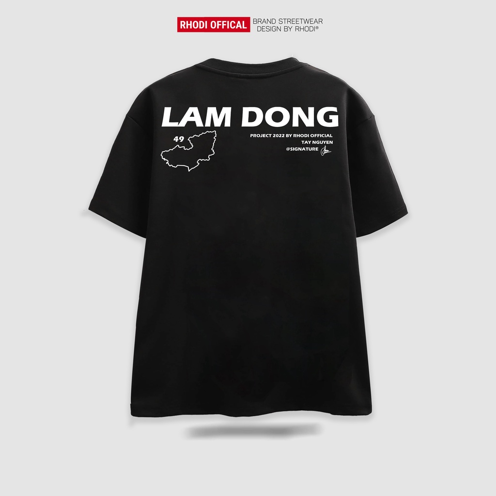 Áo thun local brand RHODI phông cổ tròn tay lỡ unisex nam nữ thế hệ genz Text Lâm Đồng