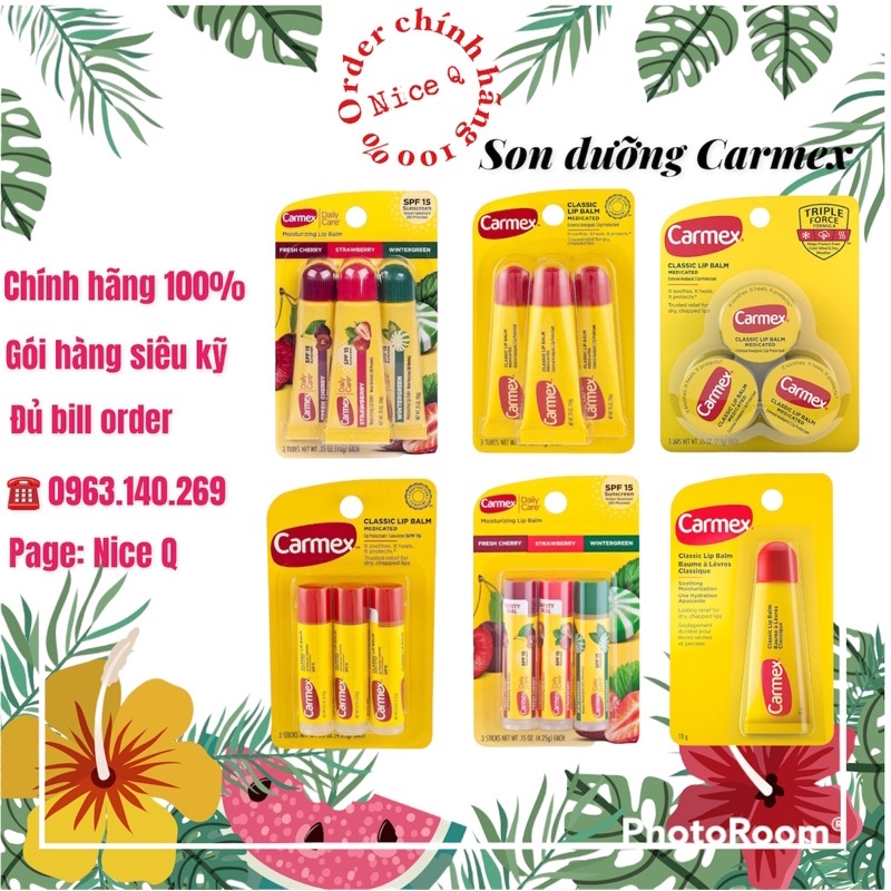 [Bill Mỹ ]SON DƯỠNG MÔI CARMEX SỐ 1 NƯỚC MỸ, hàng săn sale chính hãng từ Mỹ