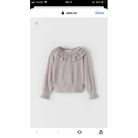 Áo len zara auth newtag size 13-14