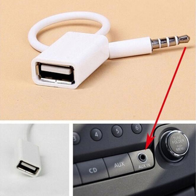 Cáp âm thanh chuyển đổi đầu cắm 3.5mm sang cổng USB 2.0 cho máy nghe nhạc MP3 trên xe hơi