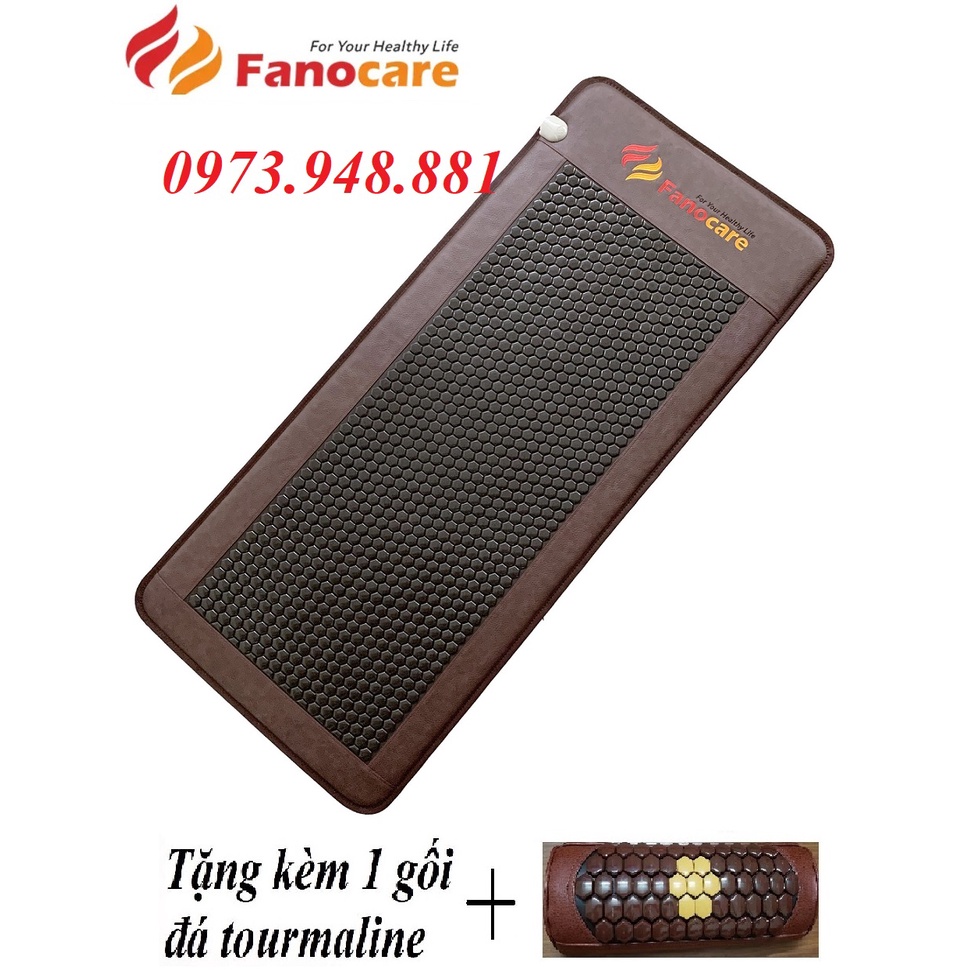 Thảm đá nhiệt nóng Fano KT 70*160cm đá lục giác đen