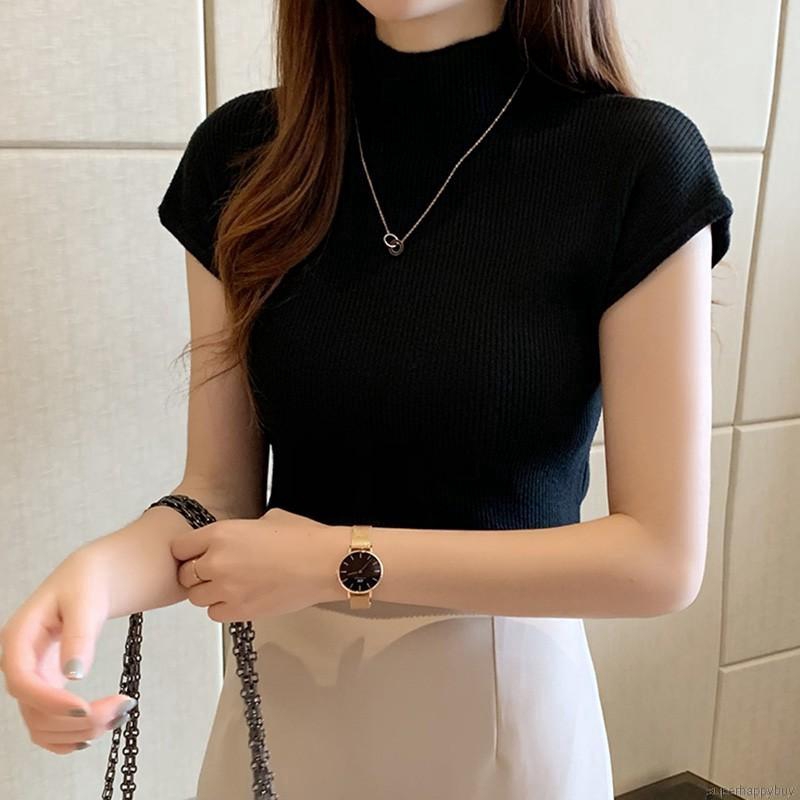 Áo thun nữ ngắn tay dáng ôm thời trang đơn giản