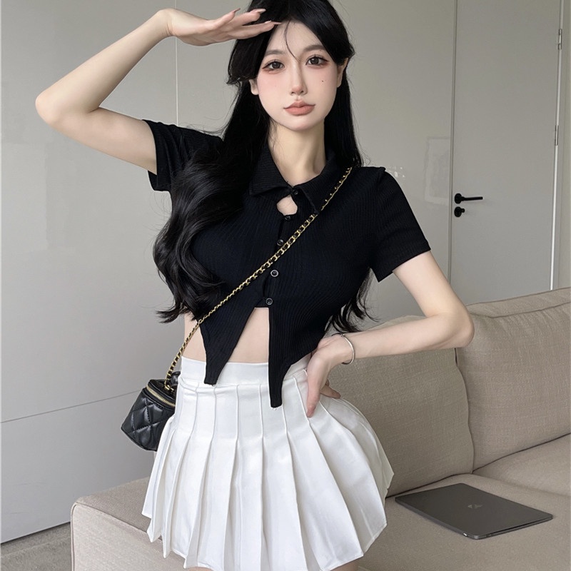 Áo Thun polo Tay Ngắn Thiết Kế Độc Đáo Thời Trang Quyến Rũ