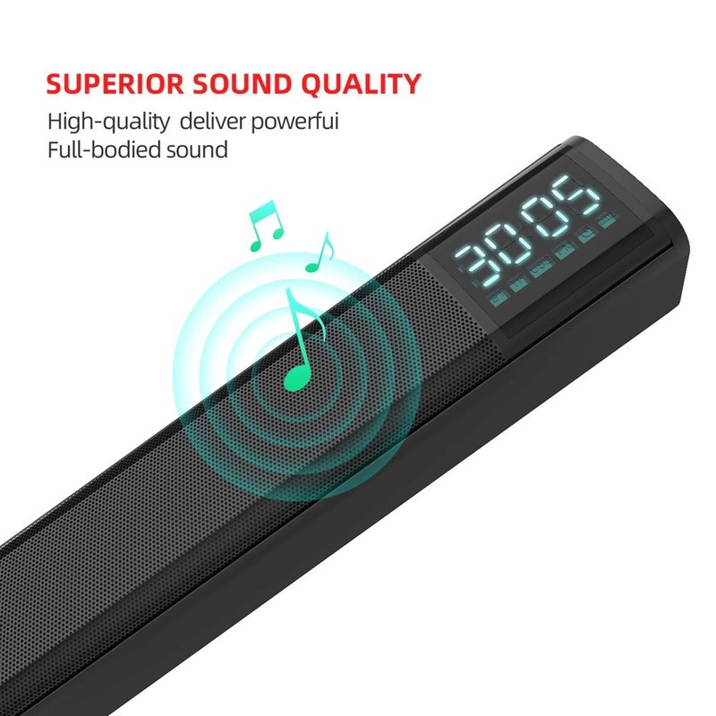 Loa Vi Tính Nghe Nhạc Không Dây Bluetooth 5.0 Công Suất 10W Tích Hợp Đồng Hồ HXSJ Q2