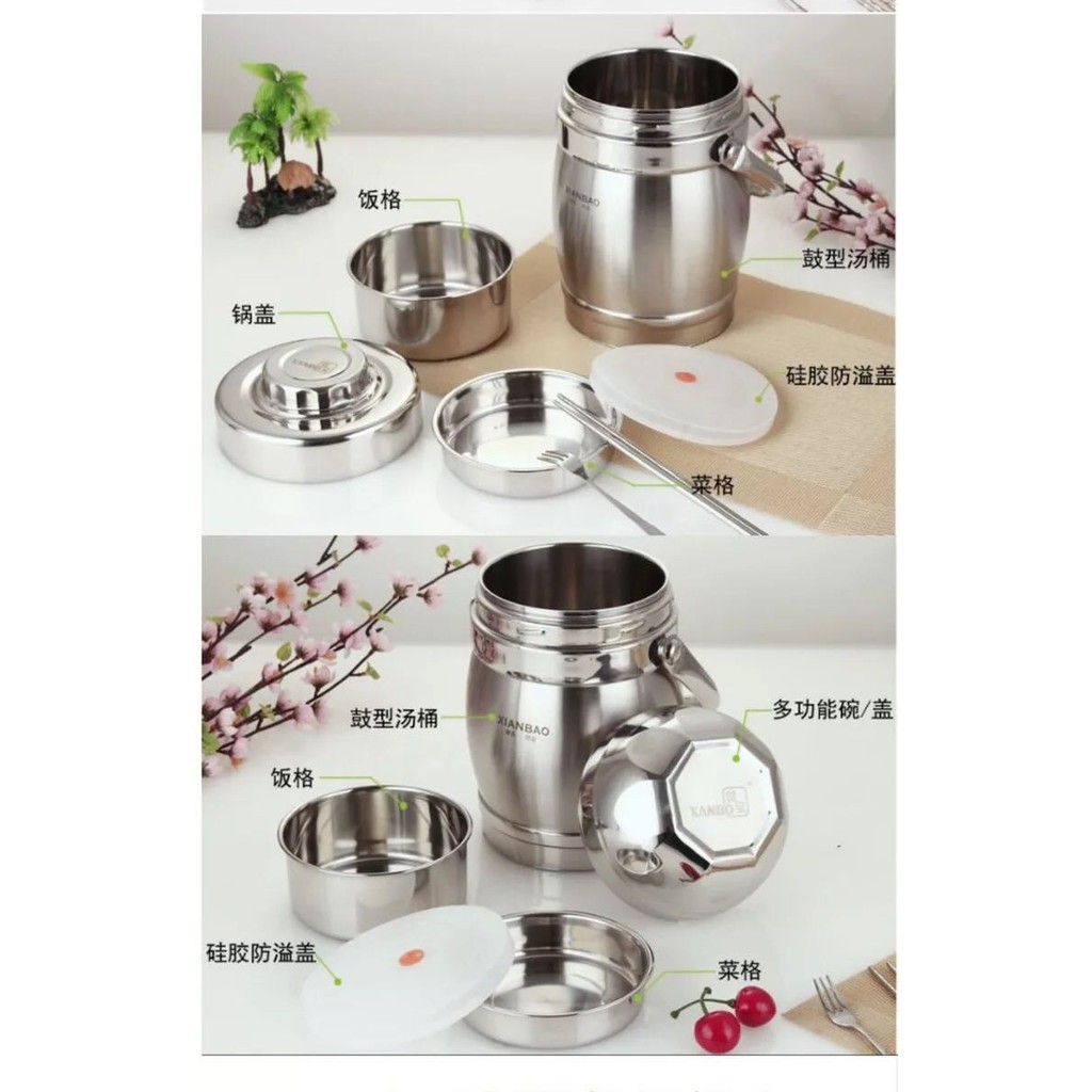 Cặp Lồng Inox Xinbao 16L, Cặp Lồng Giữ Nhiệt Siêu Bền, Siêu tiện lợi