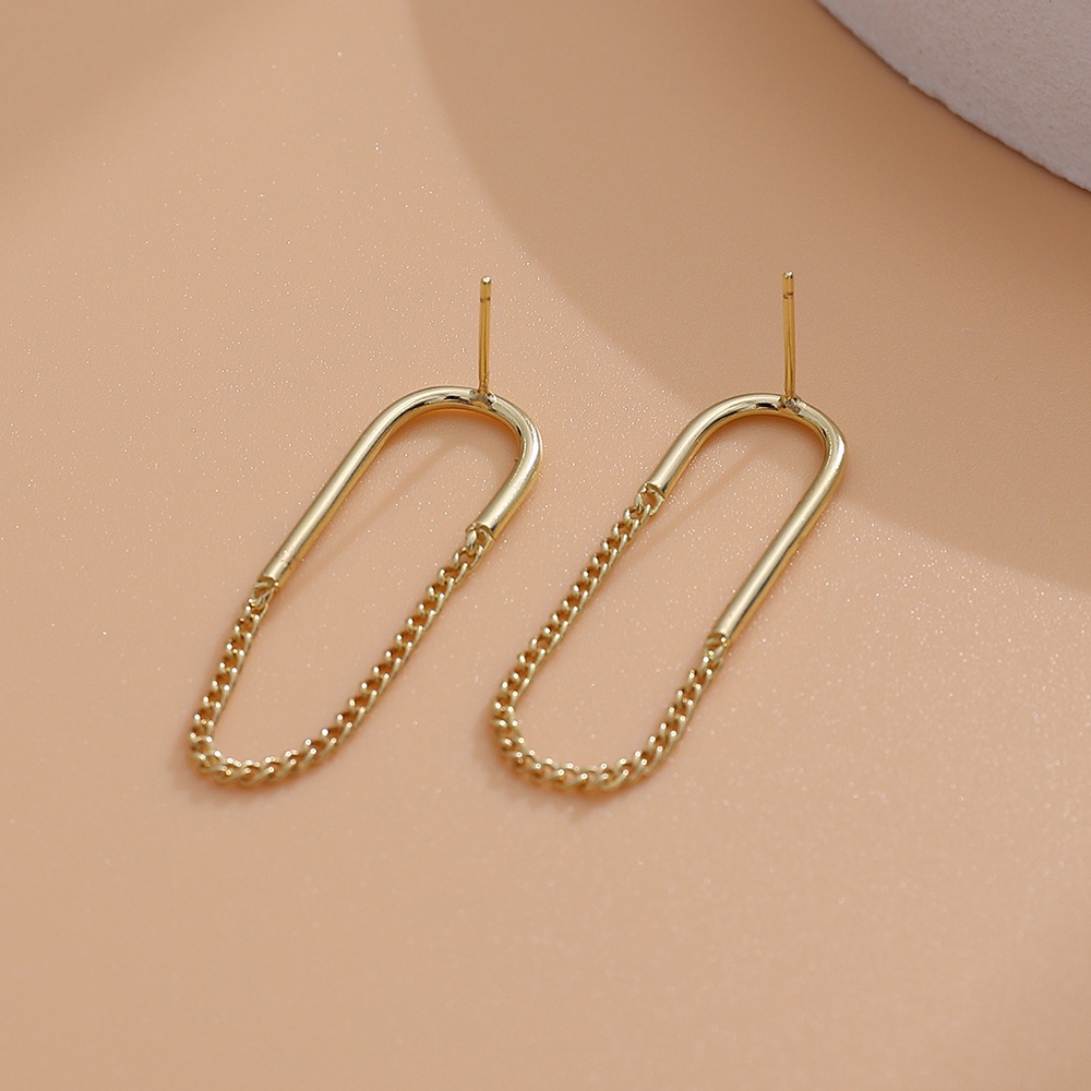 Cod Qipin Bông Tai Xỏ Không Đối Xứng Hình Học Đơn Giản Thời Trang Mùa Hè Cho Nữ