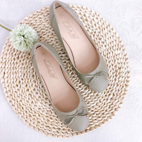 Búp Bê Đế Xuồng Họa Tiết Nơ Nhí - Pamshoes - BDX-13003
