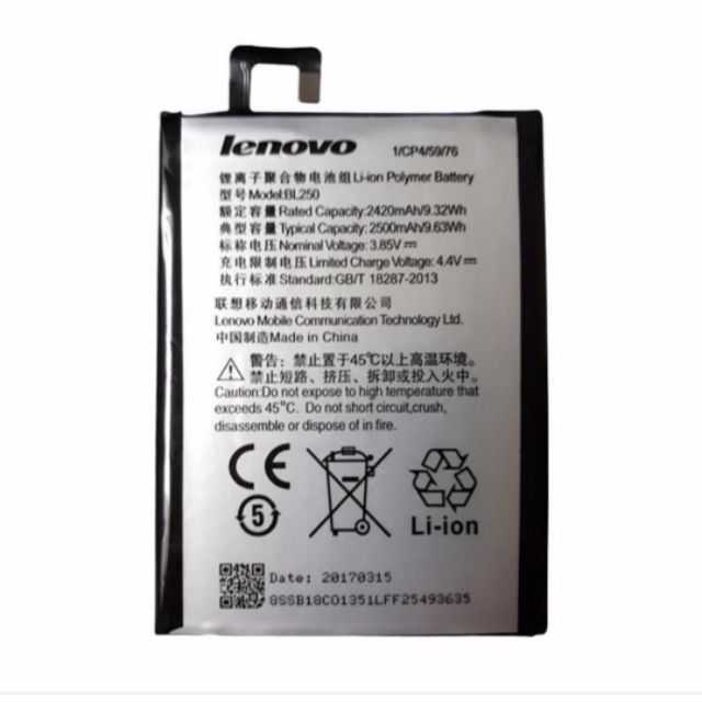 Pin zin Lenovo Vibe S1 BL-250 - Bảo hành 6 tháng