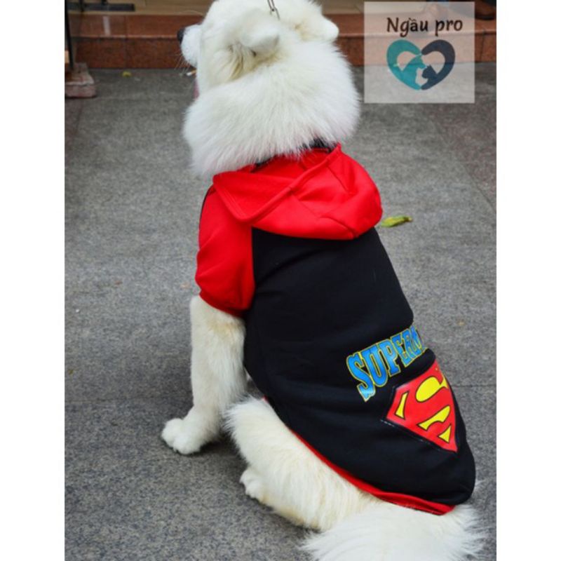 Quần áo cho chó lớn ADIDOG có tay dài mũ trùm đầu bán chạy số 1 - Áo chó size to đến 45Kg từ 3XL đến 9XL