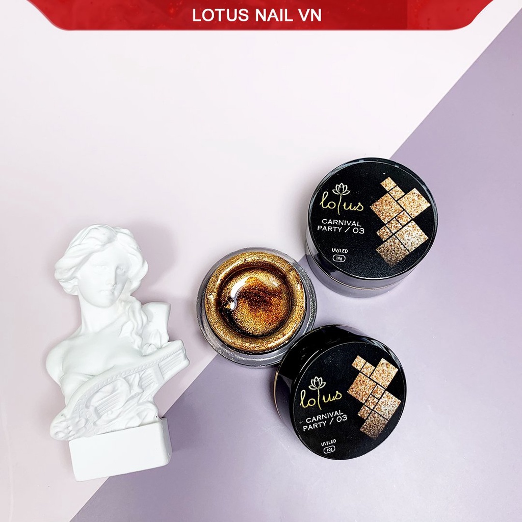 Gel vẽ nhũ kim tuyến siêu sáng Lotus chính hãng cao cấp hũ to 10g