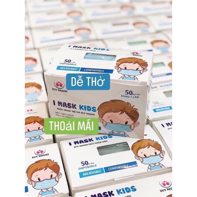 [CHÍNH HÃNG] KHẨU TRANG Y TẾ KHỘP 50 CHIẾC DÀNH CHO TRẺ EM TỪ 1 TUỔI ĐẾN 10 TUỔI - (1 TÚI / 10 CÁI)