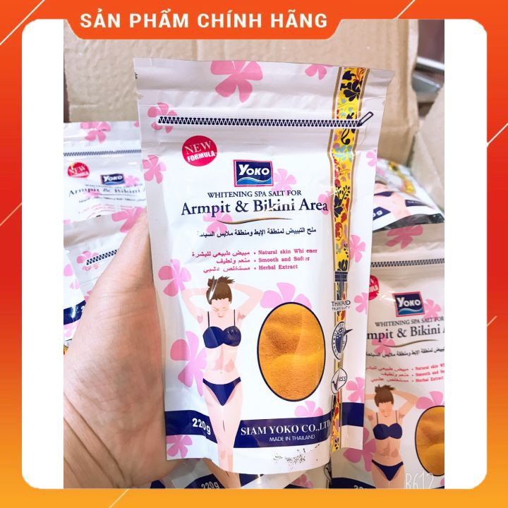 [Combo 2 gói] Muối Tắm giảm Thâm Vùng Nách Và Bikini Yoko 220gr