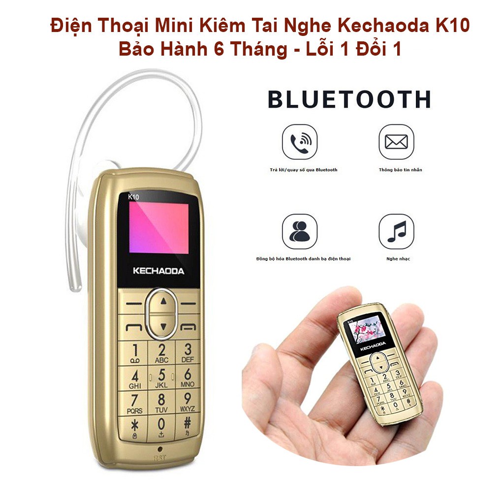 [người bán địa phương] [Giá Rẻ ] Điện thoại mini Kechaoda K10 siêu nhỏ 1 sim , kiêm tai nghe bluetooth - Chính Hãng - Bả