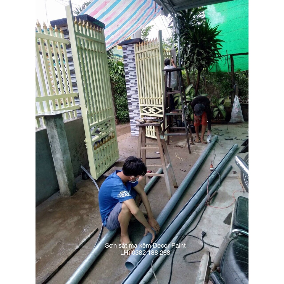 Sơn Sắt Mạ Kẽm Màu Đen Bóng, Đen Mờ, Chống Trầy Xước, Chịu Va Đập