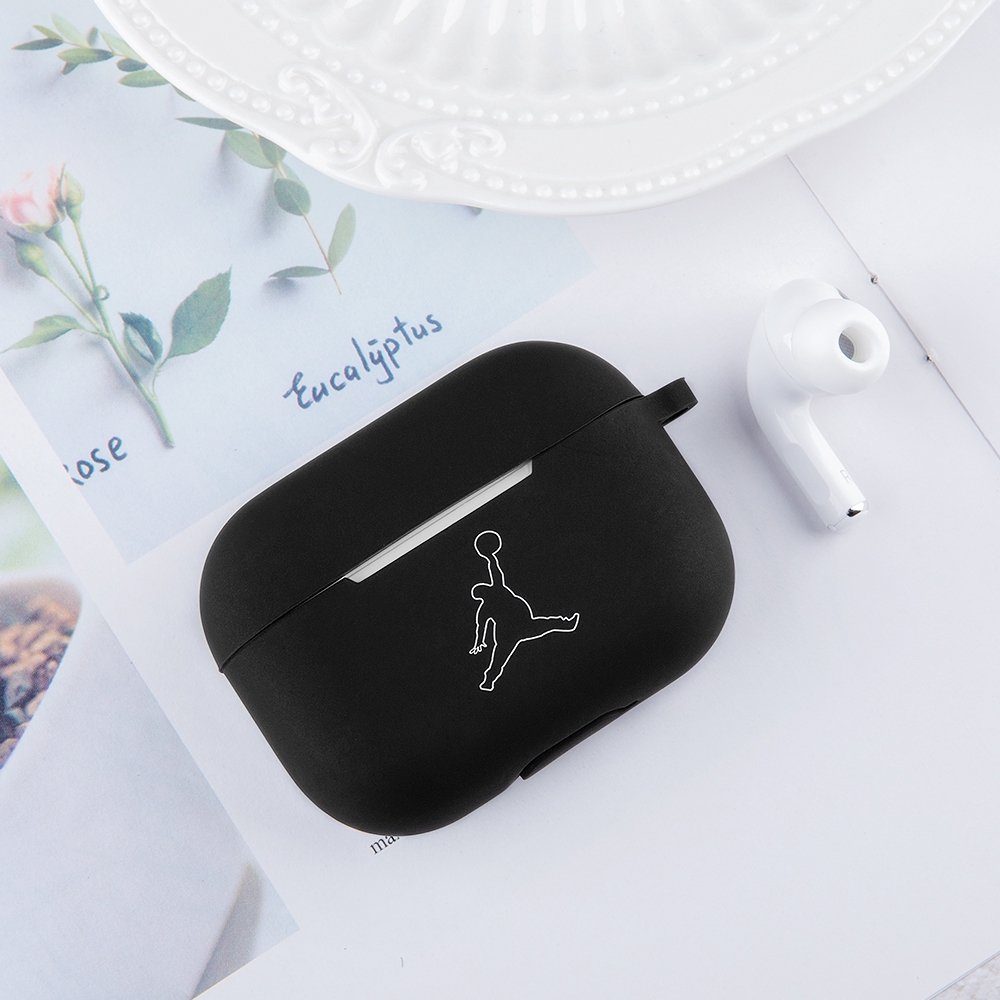 Vỏ silicone màu đen nhám mờ in hình dành cho hộp tai nghe không dây Apple Airpods Pro