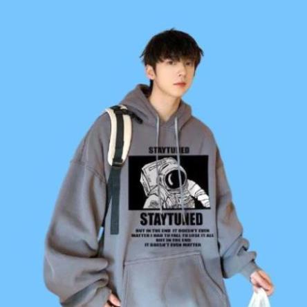 FREESHIP XTRA Áo hoodie nỉ bông siêu dày họa tiết form rộng unisex in hình phi hành gia 2 màu nam nữ mặc đều đẹp | WebRaoVat - webraovat.net.vn