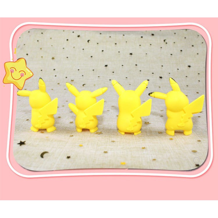 Set 4 Pikachu trang trí bánh