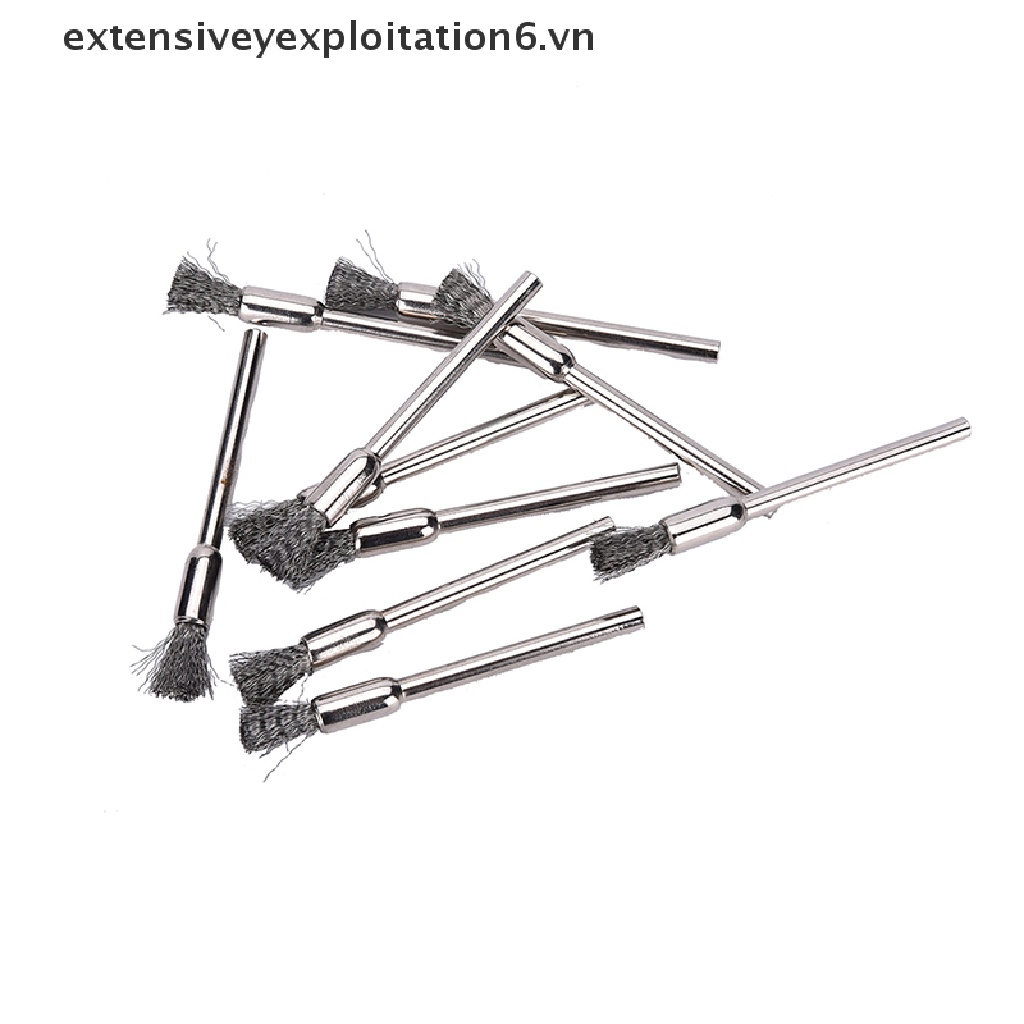 10 Bàn chải vệ mini sợi kim loại 3x5mm đa dụng cho máy khoan mài